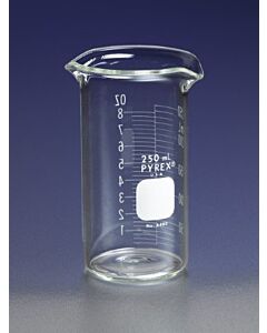 Corning Beaker, Reusable, Corning, PYREX, Double spout, Glass, White; 02558A; 6480-125