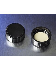 Corning Reusable Phenolic Screw Caps With Rubber Liners, Black, Closure
