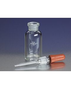 Corning PYREX Dropping Bottles with Bulb and Pipet, Capacity: 125; 02986C; 1340-125