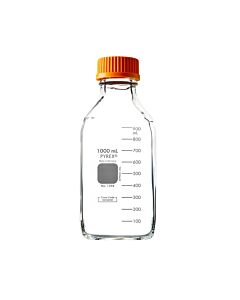 Corning PYREX Square Media/Solution Bottles and Caps, 34 oz. (1L)