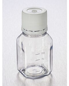Corning PET Storage Bottles, Octagonal, Sterile, Capacity: 125 mL,