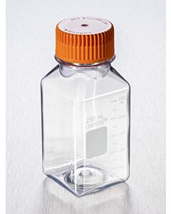 Corning PET Storage Bottles, Square with Cap, Capacity: 8.45 oz.,