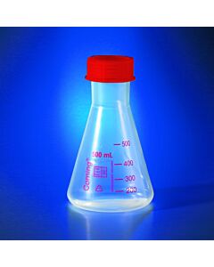 Corning Reusable Plastic Erlenmeyer Flasks with Red Graduations,
