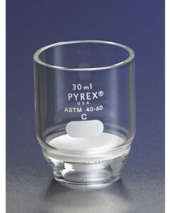 Corning Crucible, Glass, Filtering, PYREX, Gooch Type, Low Form,