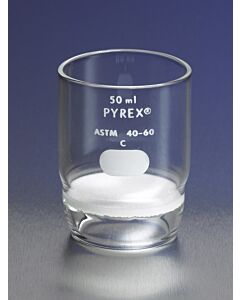 Corning Crucible, Glass, Filtering, PYREX, Gooch Type, High Form,