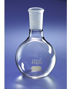 Corning PYREX Short Neck Flat Bottom Flasks, Standard Taper Joint; 09559B; 4100-250