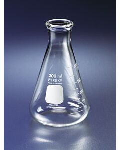 Corning PYREX Narrow Mouth Heavy-Duty Glass Erlenmeyer Flask; 10040A; 4980-10