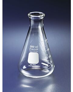 Corning PYREX Narrow Mouth Heavy-Duty Glass Erlenmeyer Flask; 10040B; 4980-25