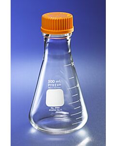 Corning PYREX Graduated Wide Mouth Erlenmeyer Flasks with GL45 Screw; 100416A; 4995-250