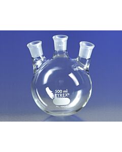 Corning Flasks, Distilling, Corning, PYREX, Angle Vertical necks; 101634B; 4965B-500