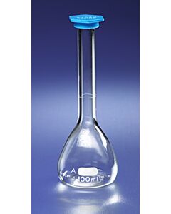 Corning PYREX Class A Volumetric Flask with Polyethylene Snap-Cap; 10202B; 5580-100