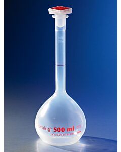 Corning Class A Reusable PMP Volumetric Flasks with Tapered PP Stopper; 10210642; 5640P-500