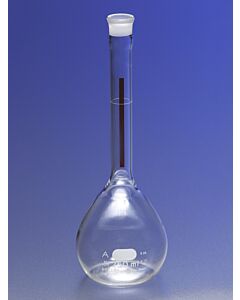 Corning PYREX Class A Lifetime Red Volumetric Flask with Glass Standard; 102108D; 5660-200