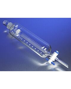 Corning PYREX Cylindrical Separatory Funnel, Graduated, PTFE Standard