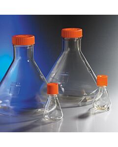 Corning Baffled Polycarbonate Erlenmeyer Flasks with Cap, Capacity: