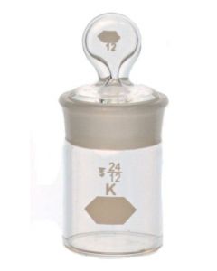 DWK Kimble Chase Bottle, Weighing, Cyl, Tall, Plug, 40x80mm KMB
