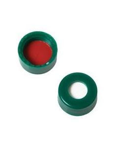 Restek Caps Short Screw 9mm Green Ptfe/Silicone W/Slit 100-Pk