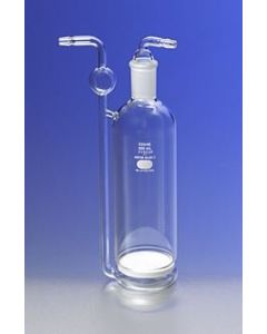 Corning Pyrex 350ml Gas Washing Bottle With Side Inlet And Coarse Fritted Disc