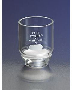 Corning Pyrex 30ml Low Form Gooch Crucible With 30mm Diameter Coarse Porosity Fritted Disc