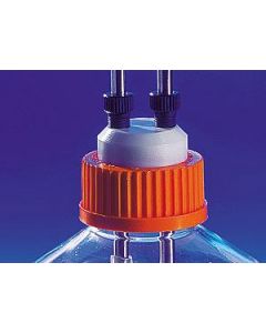 Corning 45mm Polypropylene Cap, Autoclavable With 2 Stainless Steel Tubing Ports