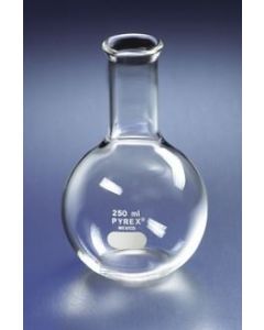 Corning Pyrex 125ml Long Neck Boiling Flask, Flat Bottom And Tooled Mouth