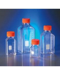 Corning 250 mL Square PET Storage Bottles with 45 mm Caps