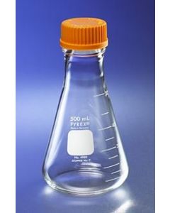 Corning Pyrex 1l Wide Mouth Erlenmeyer Flasks, With Gl45 Screw Cap