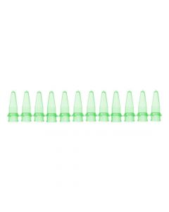 BioPlas 0.2ml Thin Wall Micro Tube, 12 Tubes/Strip, 100/Pk, Green