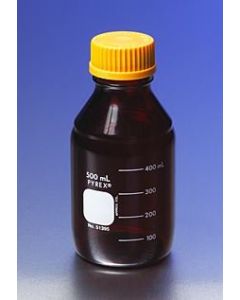 Pyrex Low Actinic 100 ml Round Media Storage Bottles, With Gl45 Screw Cap