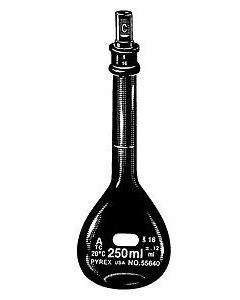 Corning Pyrex 100ml Ez Access Low Actinic Wide Mouth Volumetric Flask, Class A, Heavy Duty, With Glass