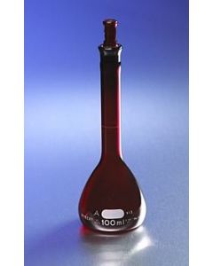 Corning Pyrex Low Actinic 200ml Class A Volumetric Flask With Glass Standard Taper Stopper
