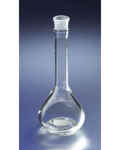 Pyrex 100 ml Ez Access™ Wide Mouth Volumetric Flask, Class A, Heavy Duty, With Glass Standard Taper Stopper