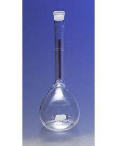 Corning Pyrex 100ml Class A Lifetime Red Volumetric Flask With Glass Standard Taper Stopper