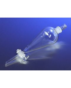 Corning Pyrex 1l Squibb Glass Separatory Funnel, Glass Standard Taper Stopper And Standard Taper Stopcock