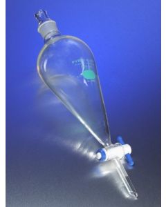 Corning Pyrexplus Coated 125ml Squibb Separatory Funnel, Ptfe Product Standard Stopcock, Glass Standard