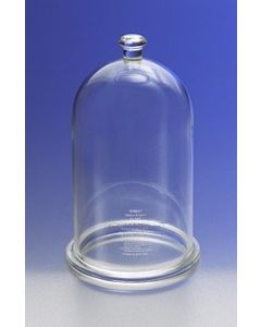 Corning Pyrex 140mm Diameter Bell Jar With Top Knob And Ground Flange