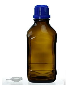 Brandtech Threaded Bottle, Amber, Acrylate Coated,500ml,Gl32 Wcap,Pp (1 Ea)