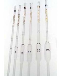 Pyrex 1 ml Volumetric Pipets, Class A, Tc/Td, Color-Coded, Colored Graduations