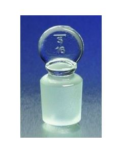 Corning Pyrex No. 19 Solid Glass Pennyhead Standard Taper Stopper