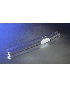 Pyrex 13x100 mm Disposable Round Bottom Threaded Culture Tubes, With White Marking Spot, Without Caps, Bulk Pack