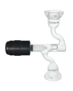 Chemglass Adapter, Connecting, Airfree, Schlenk, 0-4mm Valve. Adapter Has Two #15 O-Ring Joints Connected In-Line Via A Chem-Cap Valve. Each Adapter Is Supplied Complete With Two #116 Viton O-Rings.