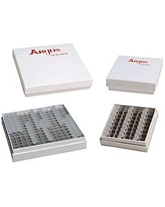 Antylia Argos PolarSafe® Cardboard Freezer Box, 5-1/4" x 5-1/4" x 1"; with 196-Place Divider for PCR Tubes