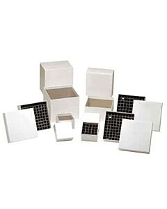 Antylia Argos PolarSafe® Cardboard Freezer Box, Plain White, 5-1/4" x 5-1/4" x 2", with 100-Place Divider