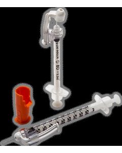BD 1 mL BD SafetyGlide™ Tuberculin Syringe with 27 G x 1/2 in. Permanently Attached Needle (regular bevel)