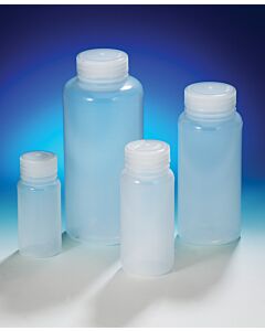 Bel-Art Precisionware Wide-Mouth 500ml (16oz) Low-Density Polyethylene Bottles; Polypropylene Cap, 53mm Closure (Pack Of 12)