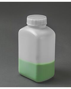 Bel-Art Polystormor Square Edge, Wide-Mouth 500ml (16oz) Polyethylene Bottles; Polypropylene Cap, 43mm Closure (Pack Of 12)