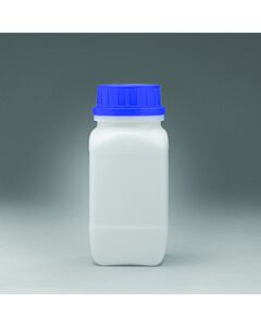 Bel-Art Square 500ml Polyethylene Bottles; Polypropylene Cap, 53mm Closure (Pack Of 6)
