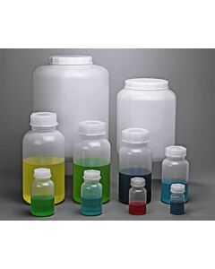 Bel-Art Wide-Mouth 500ml Polyethylene Bottles – Heavy Duty Closure (Pack Of 6)