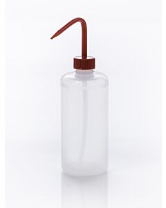 Bel-Art Narrow-Mouth 500ml (16oz) Polyethylene Wash Bottles; Red Polypropylene Cap, 28mm Closure (Pack Of 6)