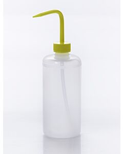 Bel-Art Narrow-Mouth 500ml (16oz) Polyethylene Wash Bottles; Yellow Polypropylene Cap, 28mm Closure (Pack Of 6)